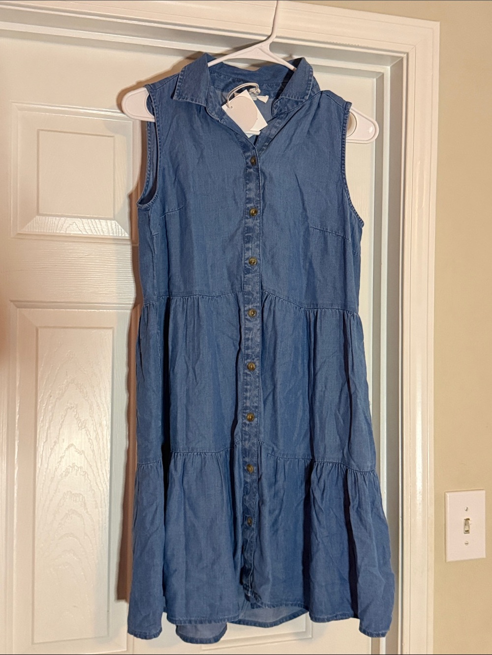 beachlunchlounge Sleeveless Denim Midi Dress - Blue